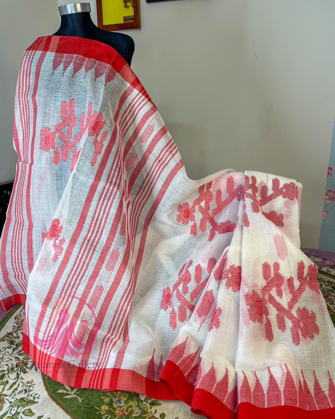 Red Radiance Monipuri Saree - Image 5